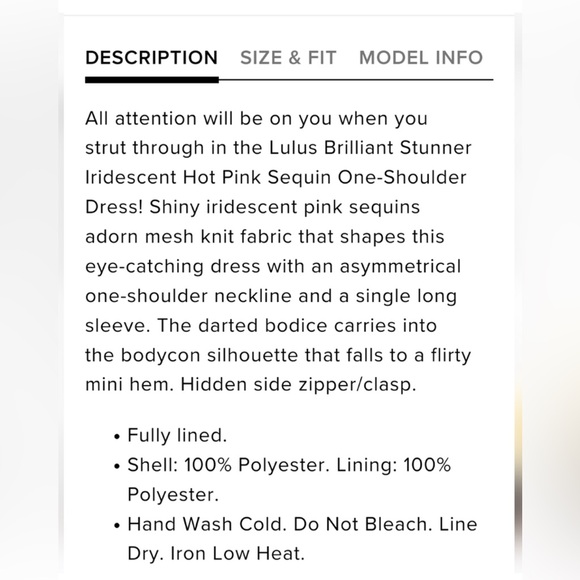 NWTs Lulus Pink Sequin One-Shoulder Homecoming dress size small - Picture 7 of 7